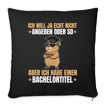 Bachelor's Exam Passed Capybara Bachelor's Degree - Sofa pillowcase 17,3'' x 17,3'' (45 x 45 cm) - black - Front