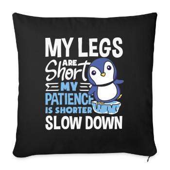 Attends-moi, j’ai de petites jambes - Housse de coussin décorative 45 x 45 cm - noir - Devant
