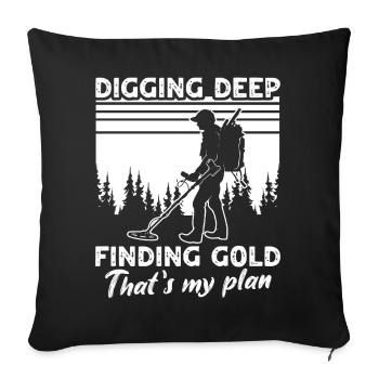Metal detector - Sofa pillowcase 17,3'' x 17,3'' (45 x 45 cm) - black - Front