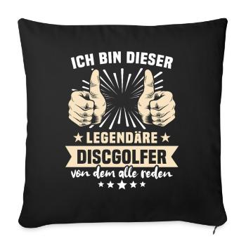 Dictons du disc golfeur - Housse de coussin décorative 45 x 45 cm - noir - Devant