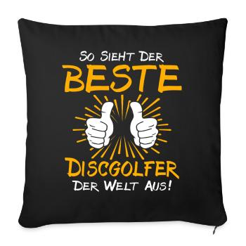 Disc Golfer Gift Idea - Sofa pillowcase 17,3'' x 17,3'' (45 x 45 cm) - black - Front