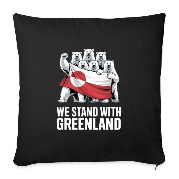 Nous soutenons le Groenland Faites disparaître l’Amérique - Housse de coussin décorative 45 x 45 cm - noir - Devant