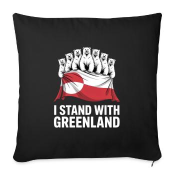 Je soutiens le Groenland. Faites disparaître l’Amérique. - Housse de coussin décorative 45 x 45 cm - noir - Devant