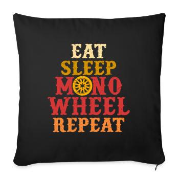 Monowheel Monocyclist - Sofa pillowcase 17,3'' x 17,3'' (45 x 45 cm) - black - Front