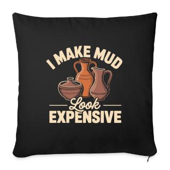 Motif créatif de l’art en argile pour accro à la poterie - Housse de coussin décorative 45 x 45 cm - noir - Devant