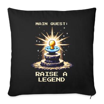 Quête principale : Élever une légende | Parents - Housse de coussin décorative 45 x 45 cm - noir - Devant