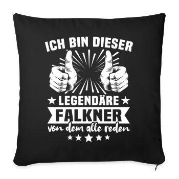 Falkner Legende - Sofakissenbezug 45 x 45 cm - Schwarz - Vorne