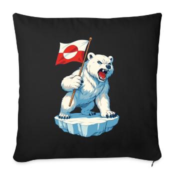 Drapeau du Groenland Le Groenland n’est pas à vendre - Housse de coussin décorative 45 x 45 cm - noir - Devant