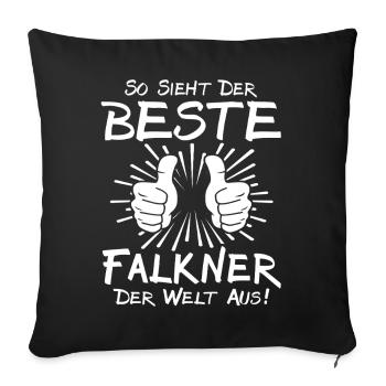 Bester Falkner - Sofakissenbezug 45 x 45 cm - Schwarz - Vorne
