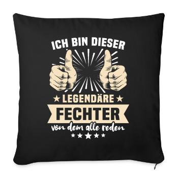 Fencer Sayings - Sofa pillowcase 17,3'' x 17,3'' (45 x 45 cm) - black - Front