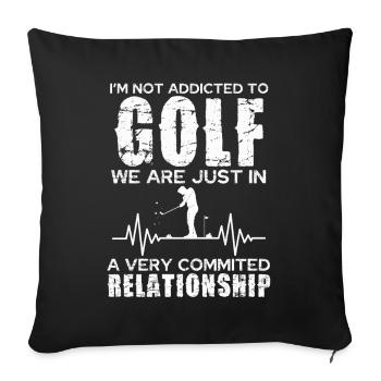 Golf-Beziehung: Engagierte Passion - Sofakissenbezug 45 x 45 cm - Schwarz - Vorne