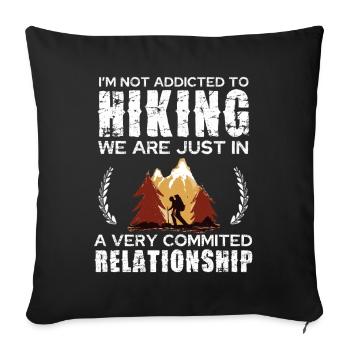 Hiking Commitment Tee Design - Sofakissenbezug 45 x 45 cm - Schwarz - Vorne