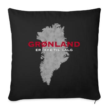 Le Groenland n’est pas à vendre, Danois - Housse de coussin décorative 45 x 45 cm - noir - Devant