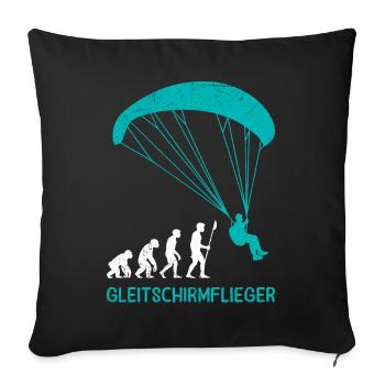 Paraglider GLEITSCHIRMFLIEGER LUSTIG - Housse de coussin décorative 45 x 45 cm - noir - Devant