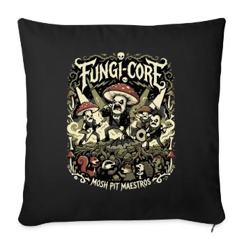 Fungi Core Mosh Pit Maestros Mushroom Metal - Sofa pillowcase 17,3'' x 17,3'' (45 x 45 cm) - black - Front