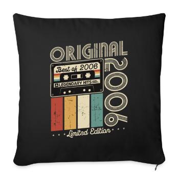 Original 2006 Vintage Vintage Birthday Retro - Sofa pillowcase 17,3'' x 17,3'' (45 x 45 cm) - black - Front