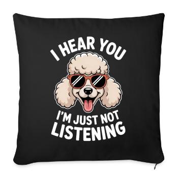 Paroles de caniche Caniche Cadeau drôle de caniche - Housse de coussin décorative 45 x 45 cm - noir - Devant