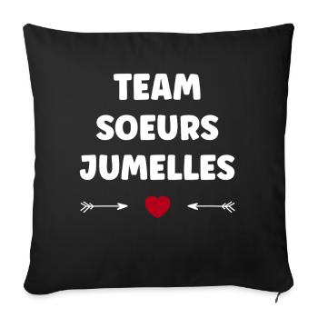 Team Twin Sisters - Sofa pillowcase 17,3'' x 17,3'' (45 x 45 cm) - black - Front