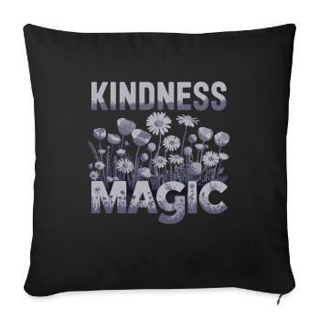 Kindness Magic Flower Meadow Friendliness - Sofa pillowcase 17,3'' x 17,3'' (45 x 45 cm) - black - Front