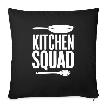 Kitchen Squad Cooking Team Kitchen Crew Amateur Chefs - Sofa pillowcase 17,3'' x 17,3'' (45 x 45 cm) - black - Front