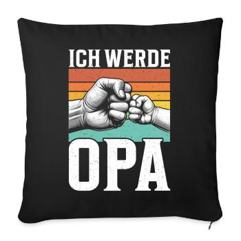 Je vais être grand-père, bébé, grand-père, papa, grand-père - Housse de coussin décorative 45 x 45 cm - noir - Devant