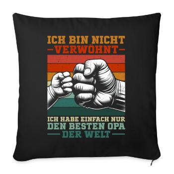 Je n’ai que le meilleur grand-père du monde rétro - Housse de coussin décorative 45 x 45 cm - noir - Devant