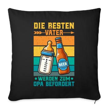 The best fathers are promoted to grandpa - Sofa pillowcase 17,3'' x 17,3'' (45 x 45 cm) - black - Front