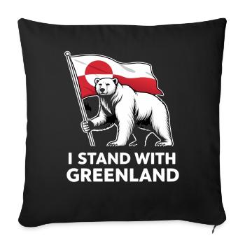 Drapeau de l’ours polaire du Groenland - Housse de coussin décorative 45 x 45 cm - noir - Devant