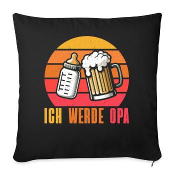 Je vais être grand-père, bébé, grand-père, papa, grand-père - Housse de coussin décorative 45 x 45 cm - noir - Devant