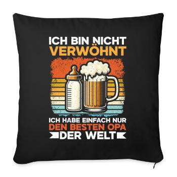 Je n’ai que le meilleur grand-père du monde rétro - Housse de coussin décorative 45 x 45 cm - noir - Devant