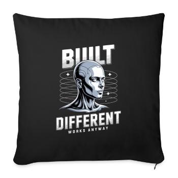 Neurodivergent Neurodiversity Built Differend - Sofa pillowcase 17,3'' x 17,3'' (45 x 45 cm) - black - Front