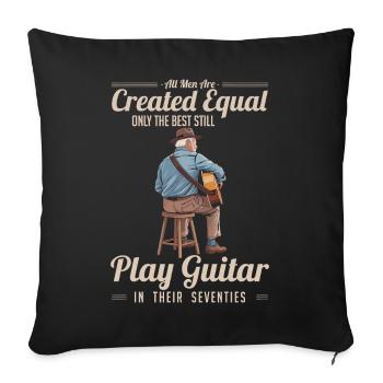 Diction du guitariste – Seuls les meilleurs jouent de la guitare - Housse de coussin décorative 45 x 45 cm - noir - Devant