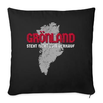Groenland Non à vendre - Housse de coussin décorative 45 x 45 cm - noir - Devant