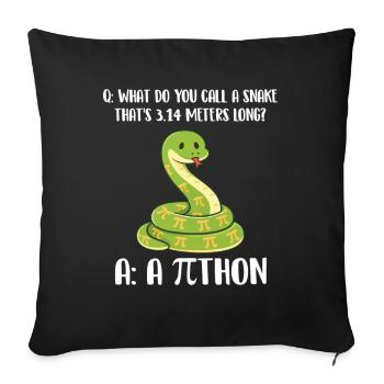 Blague sur le python de Pi Day de 3,14 mètres de long - Housse de coussin décorative 45 x 45 cm - noir - Devant