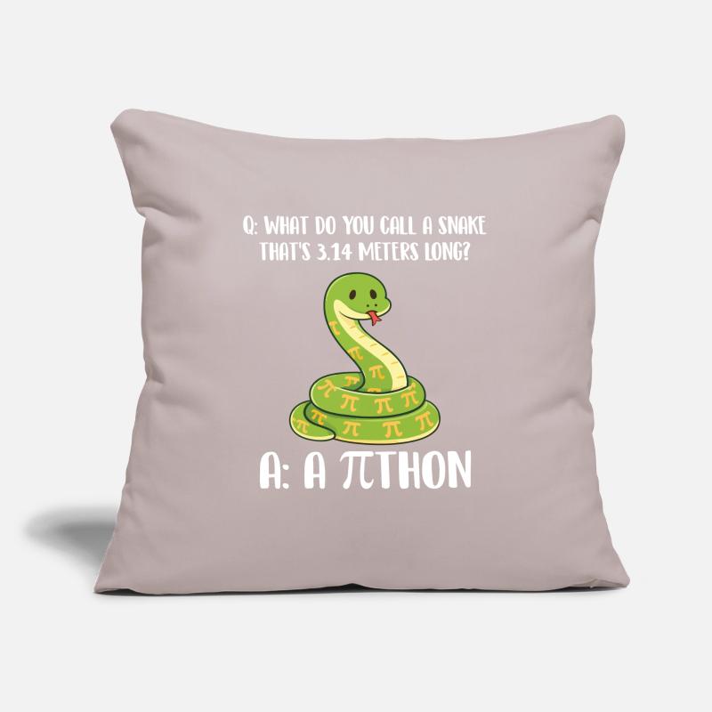 Blague sur le python de Pi Day de 3,14 mètres de long Housse de coussin décorative 45 x 45 cm