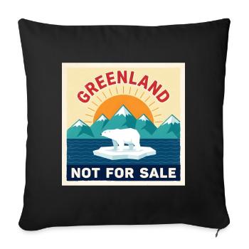 Groenland Pas à vendre Ours polaire - Housse de coussin décorative 45 x 45 cm - noir - Devant