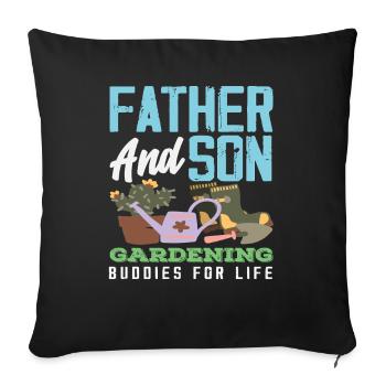 Père Fils Jardinage Amoureux des plantes - Housse de coussin décorative 45 x 45 cm - noir - Devant