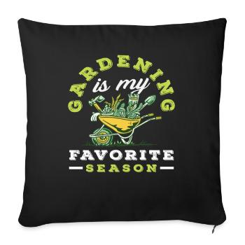 Saison préférée du jardinage Jardinier drôle - Housse de coussin décorative 45 x 45 cm - noir - Devant