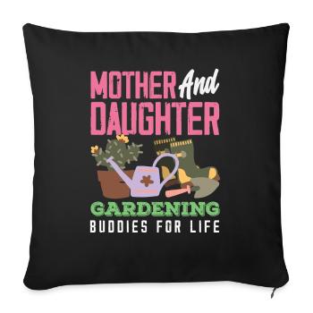 Mutter-tochter-pflanzenliebhaberin Gartenarbeit - Sofakissenbezug 45 x 45 cm - Schwarz - Vorne