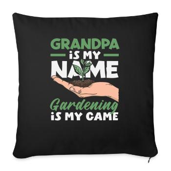 Grand-père est mon nom, jardinage, mon jeu - Housse de coussin décorative 45 x 45 cm - noir - Devant