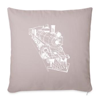 Locomotive Line Art - Sofa pillowcase 17,3'' x 17,3'' (45 x 45 cm) - light taupe - Front