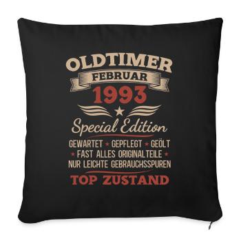 33e anniversaire Homme Vintage 1993 - Housse de coussin décorative 45 x 45 cm - noir - Devant