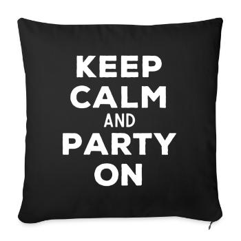 Reste calme et fête en Audace. Citation de fête - Housse de coussin décorative 45 x 45 cm - noir - Devant