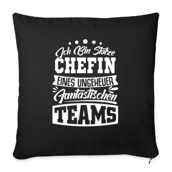 Patron fier Patron Madame Chef de département Chef d’équipe - Housse de coussin décorative 45 x 45 cm - noir - Devant