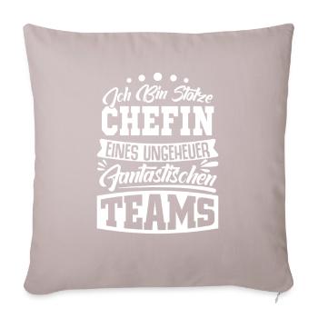 Patron fier Patron Madame Chef de département Chef d’équipe - Housse de coussin décorative 45 x 45 cm - taupe clair - Devant
