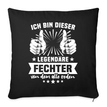 Fencer Legend - Sofa pillowcase 17,3'' x 17,3'' (45 x 45 cm) - black - Front