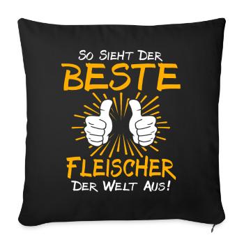 Idée cadeau boucher - Housse de coussin décorative 45 x 45 cm - noir - Devant