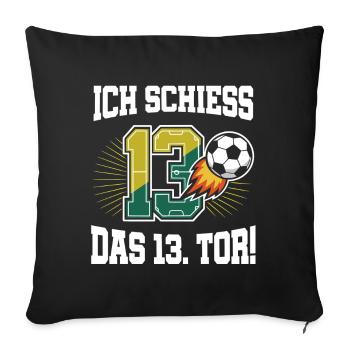 I Shoot 13th Goal Funny 13th Birthday Football - Sofa pillowcase 17,3'' x 17,3'' (45 x 45 cm) - black - Front