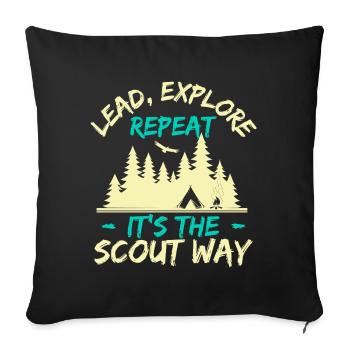 Chef des Girl Scouts Lead Explore Scout Réveillée - Housse de coussin décorative 45 x 45 cm - noir - Devant