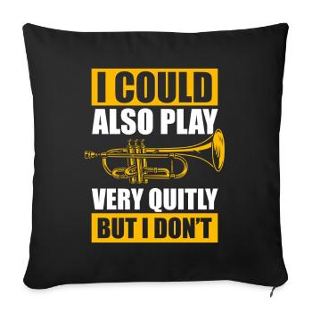 Joue très calmement trompettiste - Housse de coussin décorative 45 x 45 cm - noir - Devant